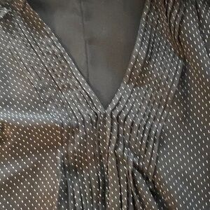 Zara Black dress with White Micro Dot Trim